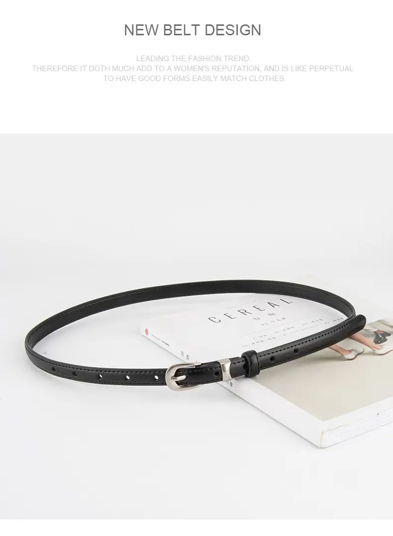 Women's Brown Leather Crossbody Belt with Buckle — feature 11
