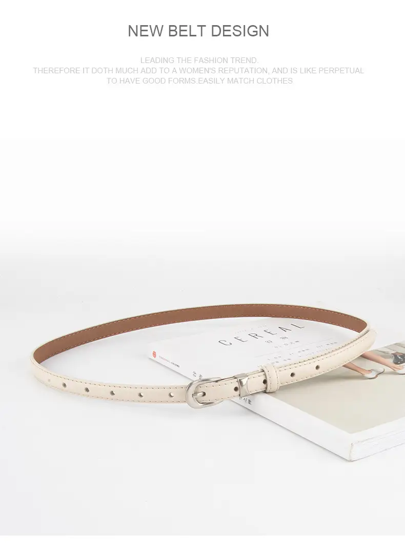 Women's Brown Leather Crossbody Belt with Buckle — feature 14
