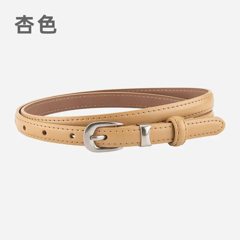 Women's Brown Leather Crossbody Belt with Buckle