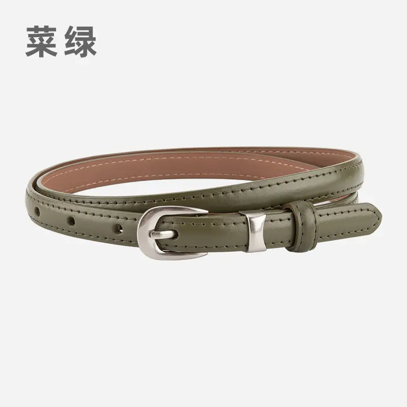 Women's Brown Leather Crossbody Belt with Buckle