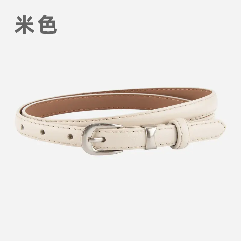 Women's Brown Leather Crossbody Belt with Buckle