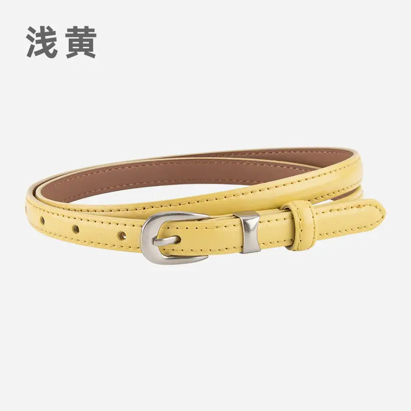 Women's Brown Leather Crossbody Belt with Buckle