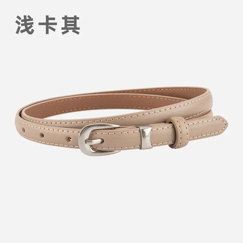 Women's Brown Leather Crossbody Belt with Buckle