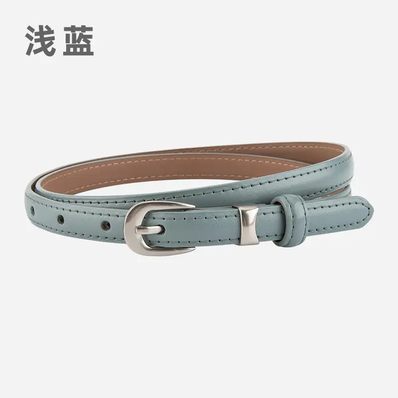 Women's Brown Leather Crossbody Belt with Buckle