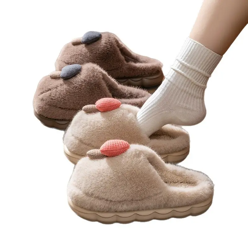 Cotton Slippers for Women Autumn and Winter 2025 New Cartoon Mushroom Indoor Home Fleece-Lined Thick Sole Super Warm Cotton Shoes for Women - Image 13
