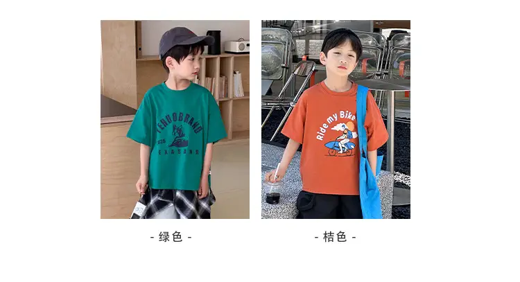 Kids Blue Beach Print Cotton T-Shirt 2025 — feature 5