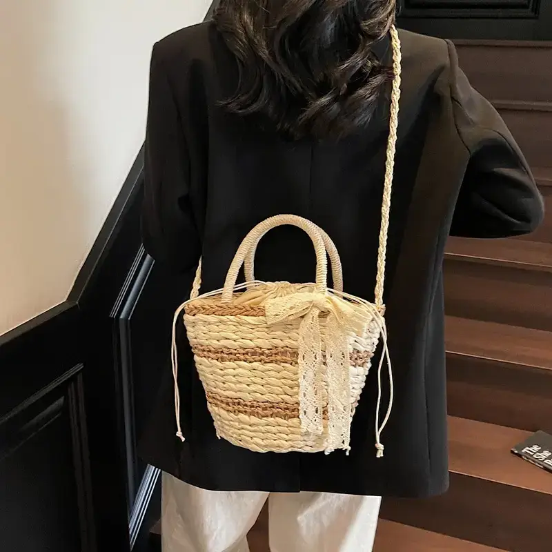 Women's Straw Woven Crossbody Bag Niche Summer Design