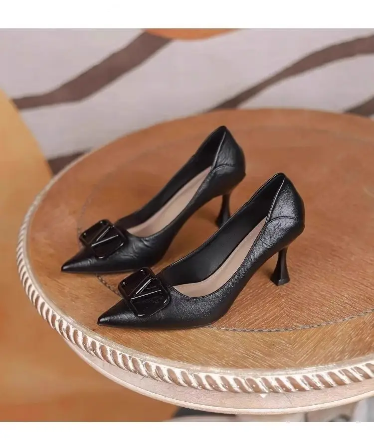 French-Style Pointed-Toe High Heels for Women, Stiletto Heels, 2026 Spring and Autumn New Style, Elegant and Sophisticated Square Buckle Single Shoes, Work Shoes — feature 11