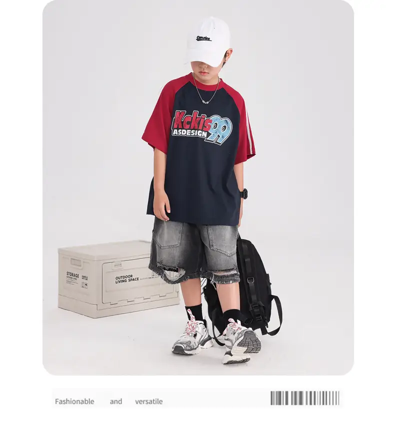 Boys T-Shirt Yellow Black 2025 Kids Summer Loose Fit — feature 14