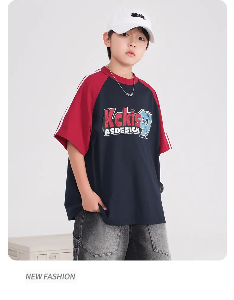 Boys T-Shirt Yellow Black 2025 Kids Summer Loose Fit — feature 15