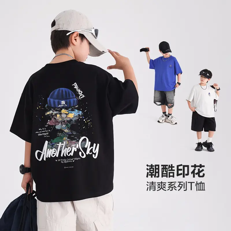 Boys Blue Graffiti T-Shirt 2026 Kids Summer - Image 5