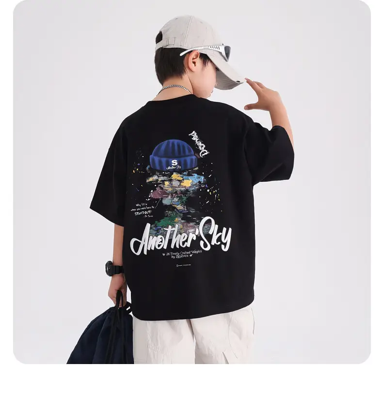 Boys Blue Graffiti T-Shirt 2026 Kids Summer — feature 16