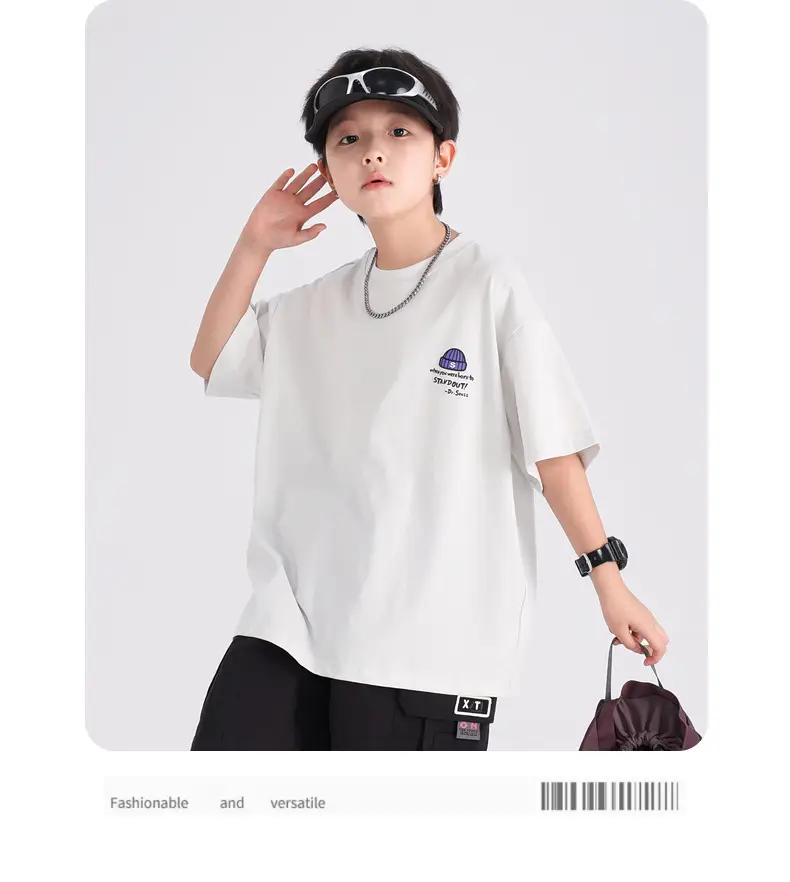 Boys Blue Graffiti T-Shirt 2026 Kids Summer — feature 9