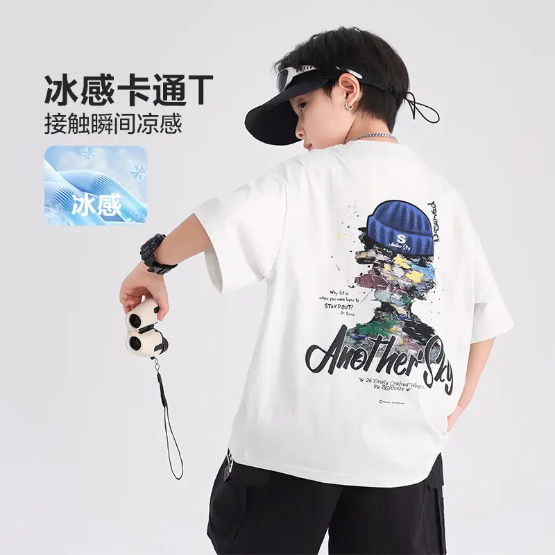 Boys Blue Graffiti T-Shirt 2026 Kids Summer - Image 3