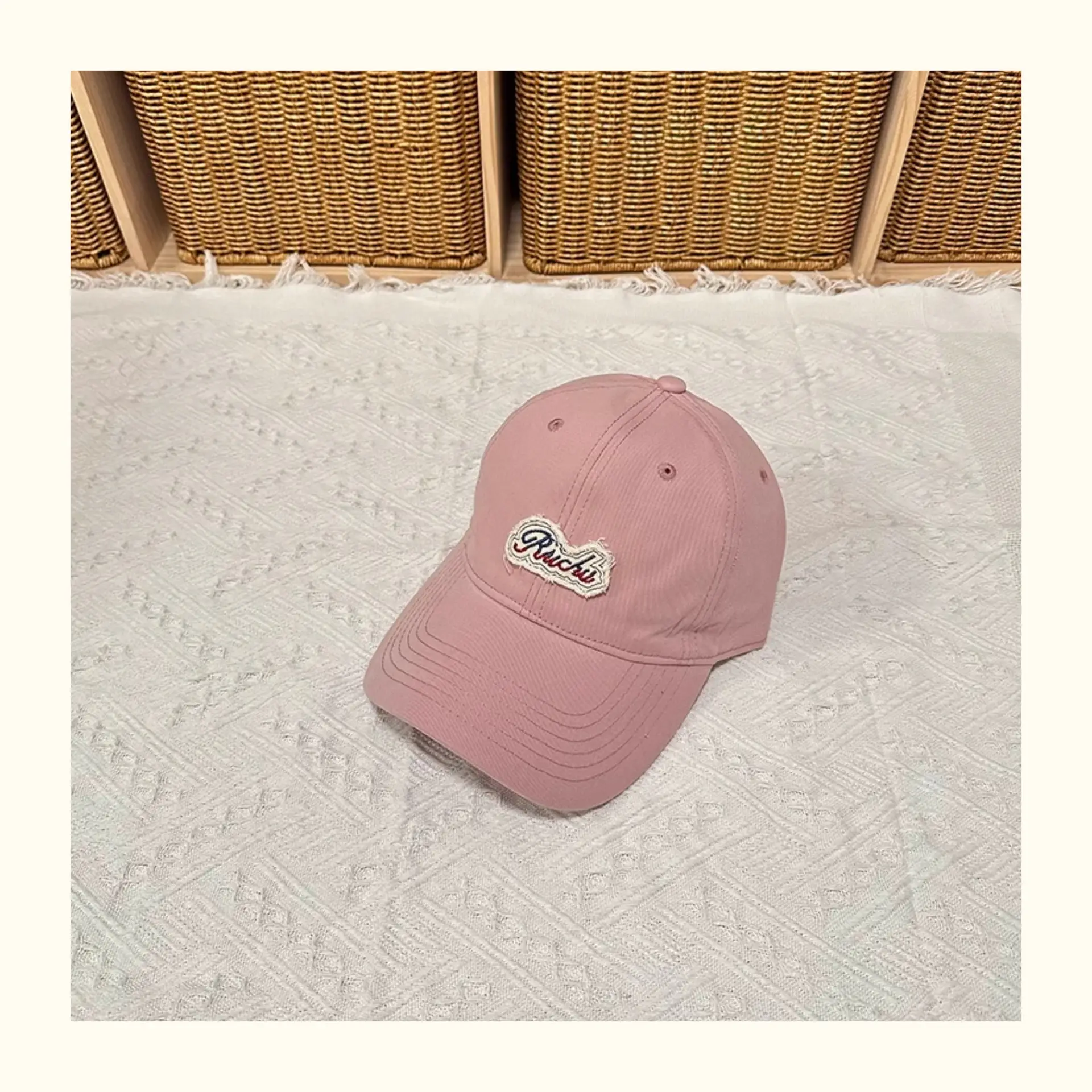 Women Baseball Cap with Letter Embroidery White — feature 11