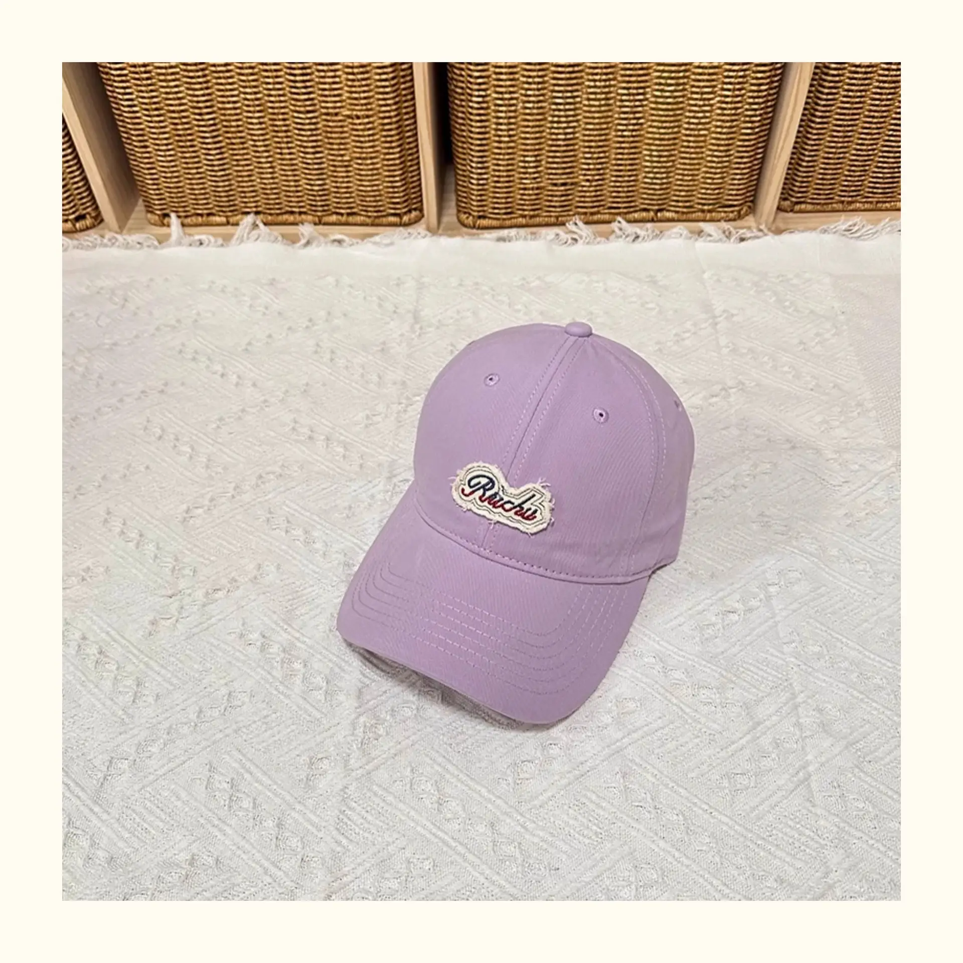 Women Baseball Cap with Letter Embroidery White — feature 12