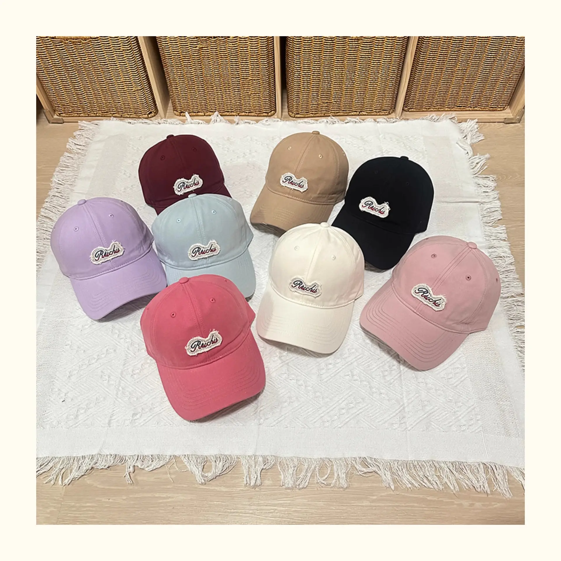 Women Baseball Cap with Letter Embroidery White — feature 2