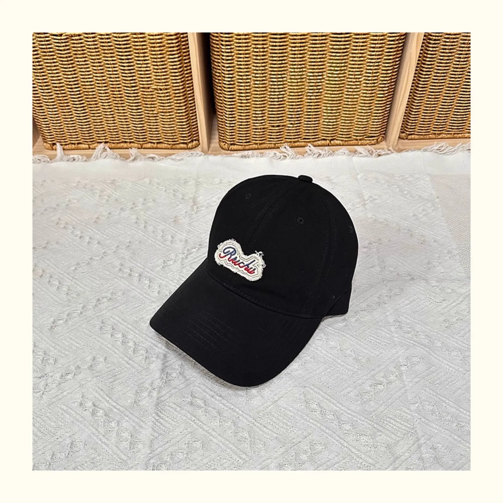 Women Baseball Cap with Letter Embroidery White — feature 6
