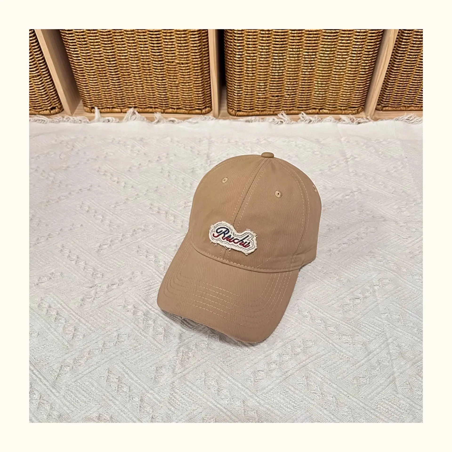 Women Baseball Cap with Letter Embroidery White — feature 9