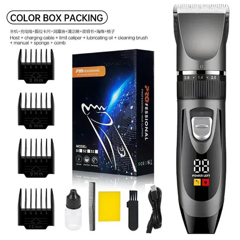 Electric Hair Clipper with 12 Blades Set - Image 10