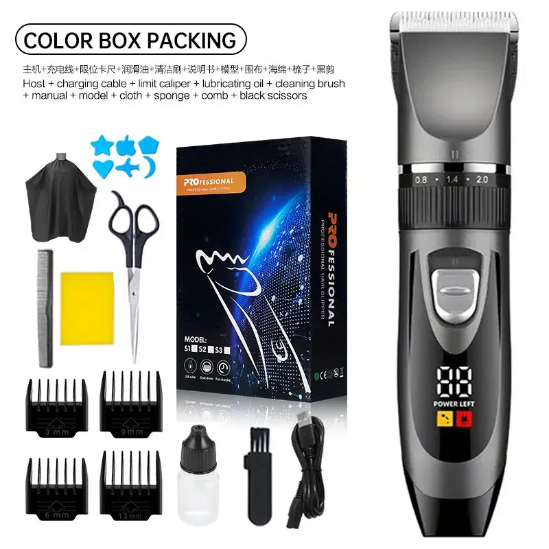 Electric Hair Clipper with 12 Blades Set - Image 11