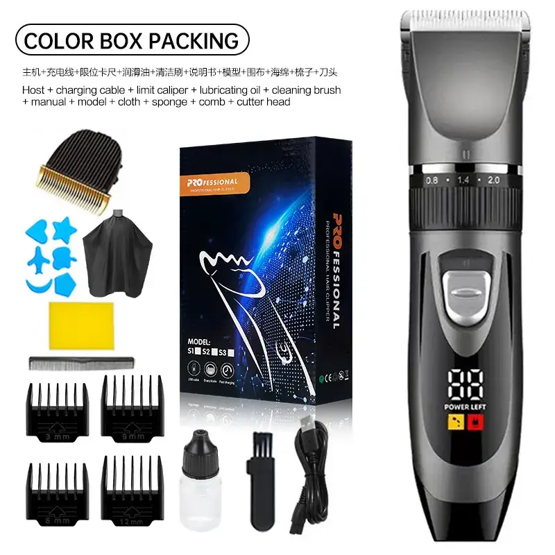 Electric Hair Clipper with 12 Blades Set - Image 12