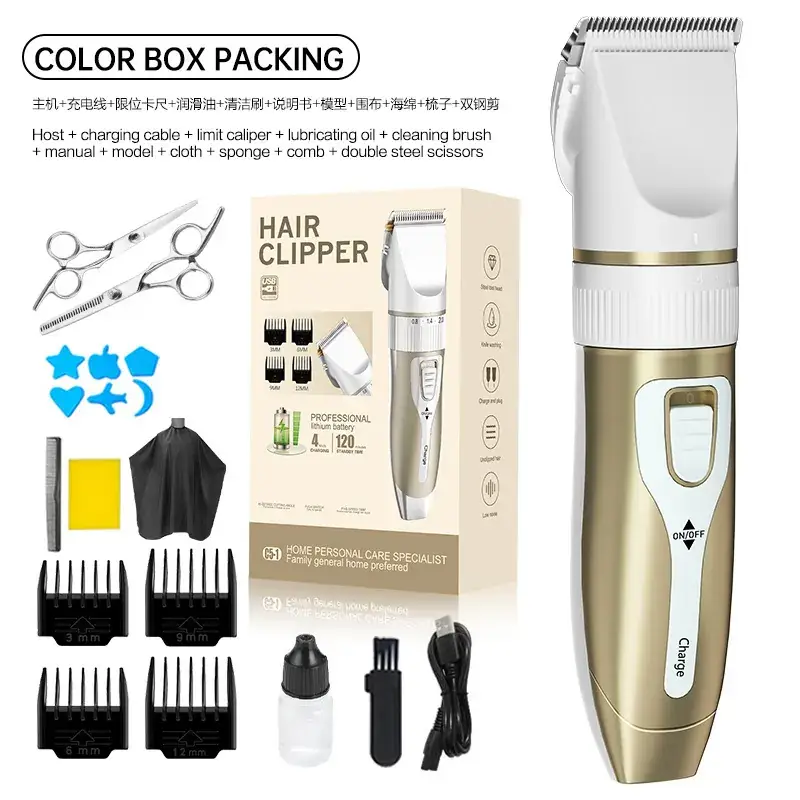 Electric Hair Clipper with 12 Blades Set - Image 9
