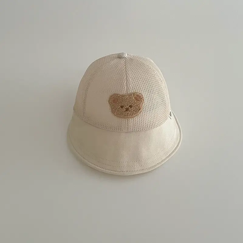 Baby Mesh Sun Hats Brown Beige Blue Peaked Cap - Image 12