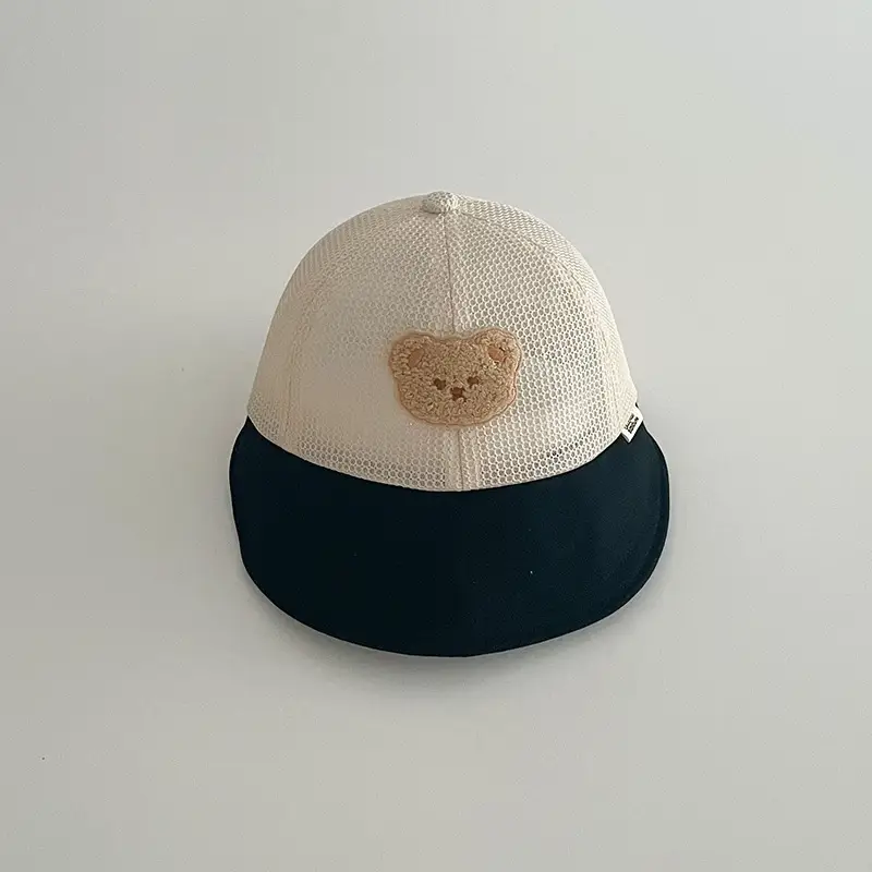 Baby Mesh Sun Hats Brown Beige Blue Peaked Cap - Image 15