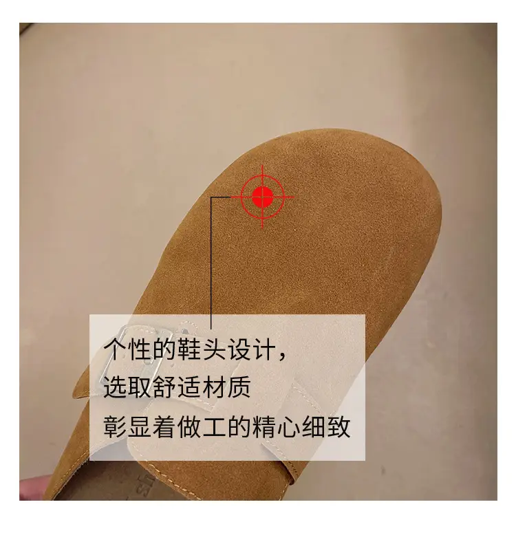 Retro Thick-Soled Versatile Toe-Cap Half Slippers for Women 2025 Spring and Summer New Soft-Soled Comfortable Non-Slip Birkenstock Slippers — feature 2