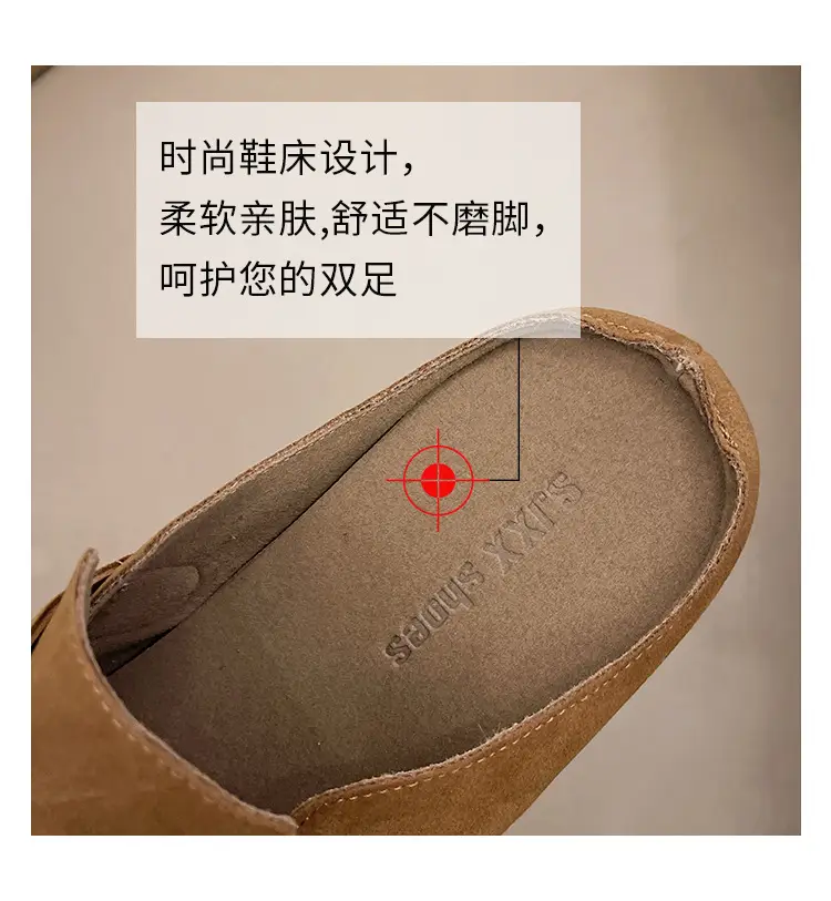 Retro Thick-Soled Versatile Toe-Cap Half Slippers for Women 2025 Spring and Summer New Soft-Soled Comfortable Non-Slip Birkenstock Slippers — feature 3