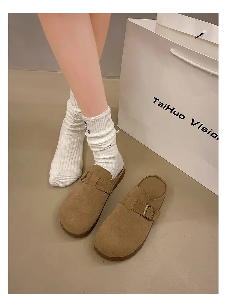 Retro Thick-Soled Versatile Toe-Cap Half Slippers for Women 2025 Spring and Summer New Soft-Soled Comfortable Non-Slip Birkenstock Slippers — feature 30