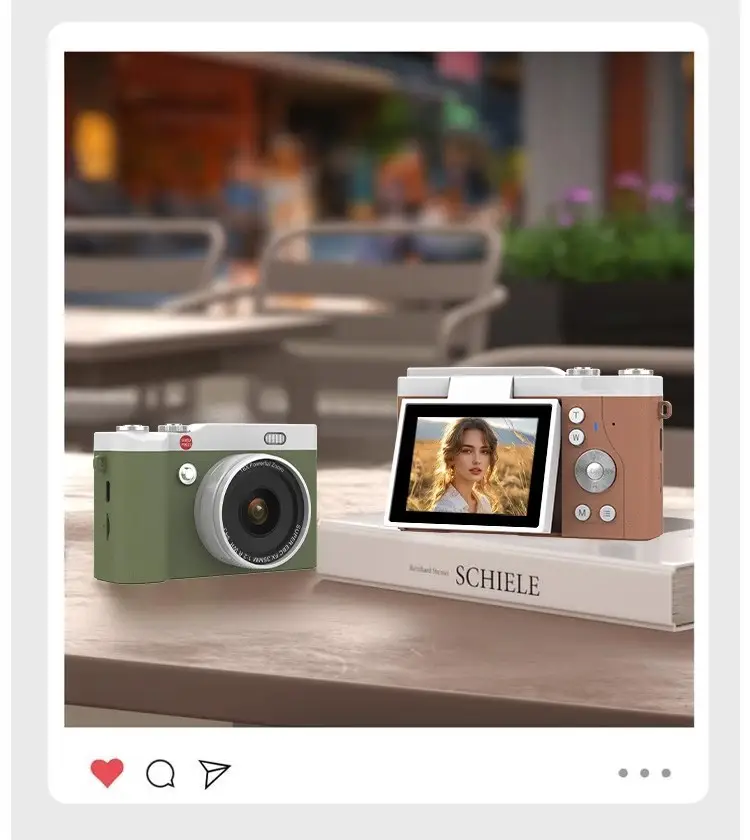 New student camera retro CCD HD flip screen entry-level SLR camera 4K high pixel dual camera light — feature 11