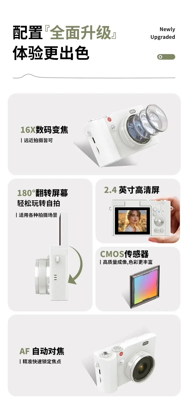 New student camera retro CCD HD flip screen entry-level SLR camera 4K high pixel dual camera light — feature 2