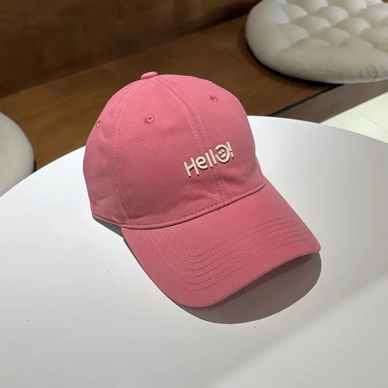 Hello Letter Beige Baseball Cap Unisex Sun Hat — feature 14