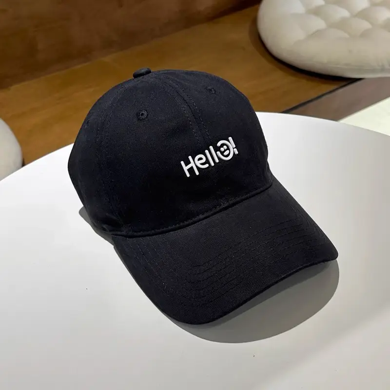 Hello Letter Beige Baseball Cap Unisex Sun Hat — feature 15