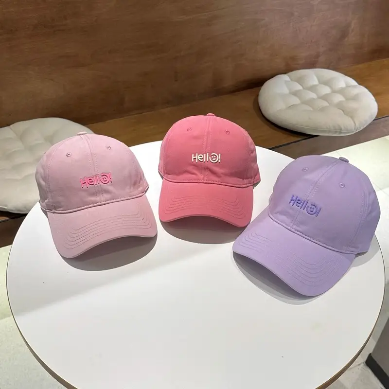 Hello Letter Beige Baseball Cap Unisex Sun Hat — feature 18