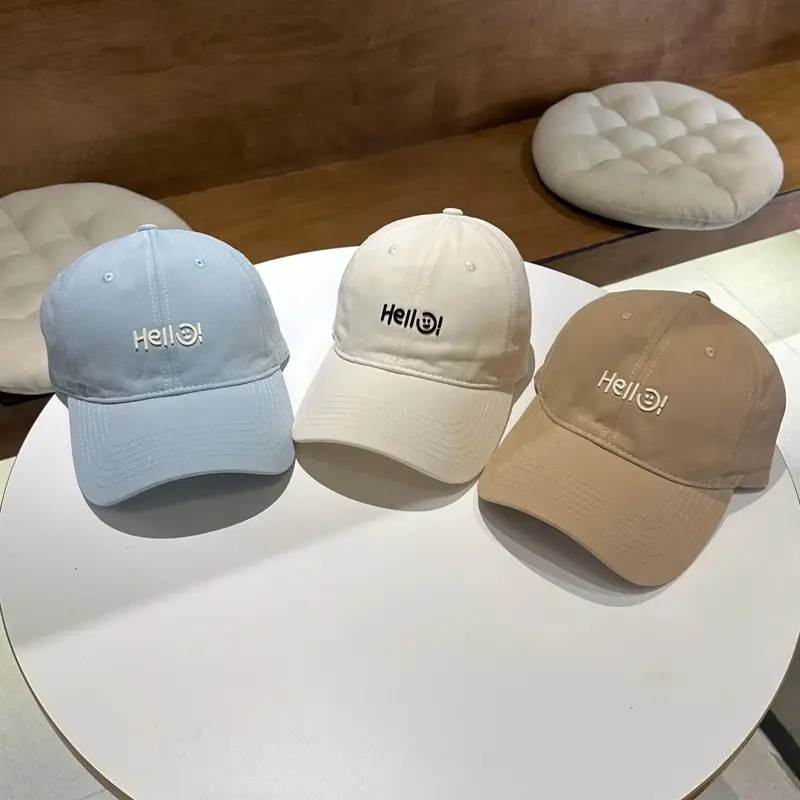 Hello Letter Beige Baseball Cap Unisex Sun Hat — feature 19