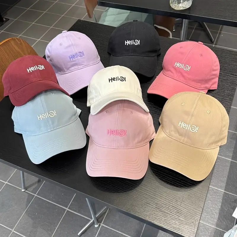 Hello Letter Beige Baseball Cap Unisex Sun Hat — feature 6