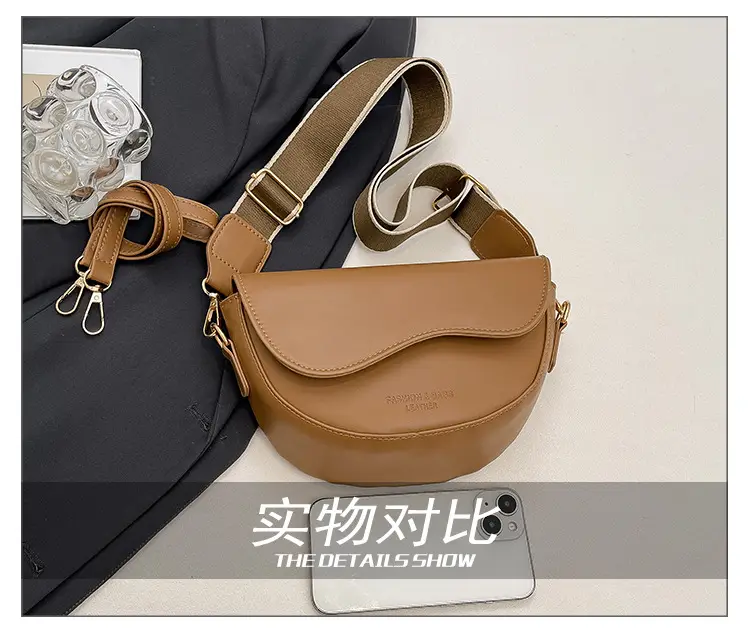 Women's Crossbody Bag Tan Leather 2025 Summer — feature 7