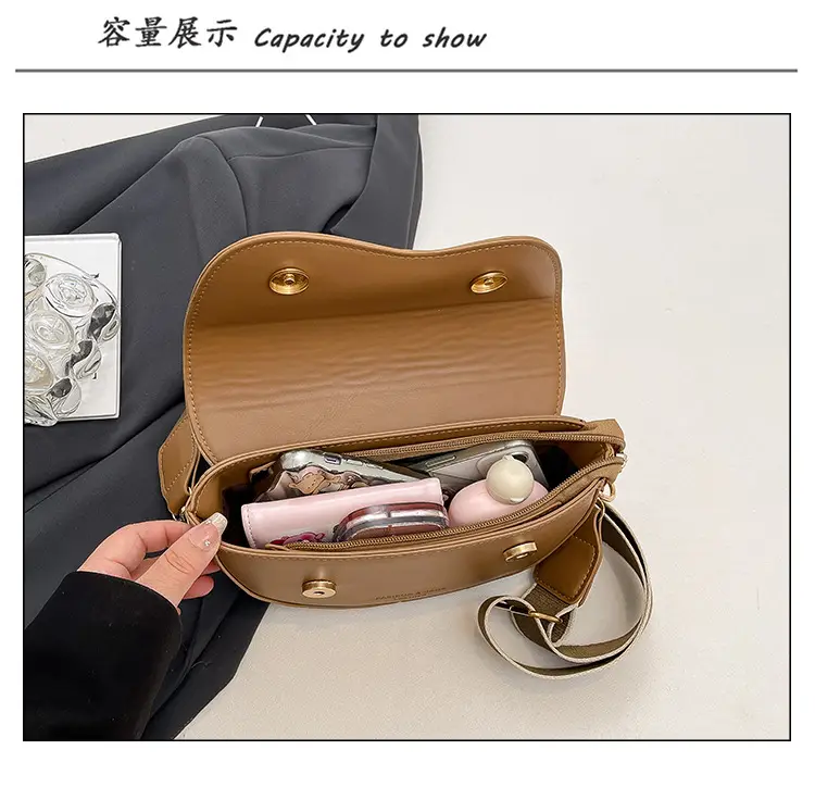 Women's Crossbody Bag Tan Leather 2025 Summer — feature 8