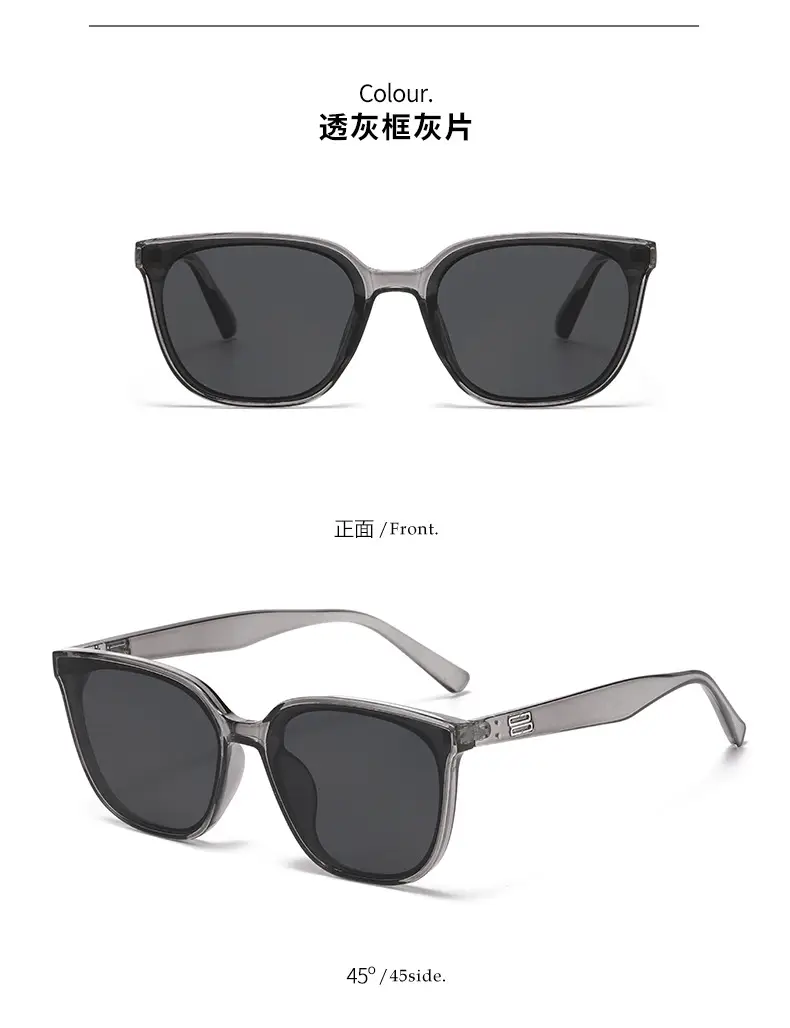 Women Anti-UV Concave Sunglasses Black β feature 11