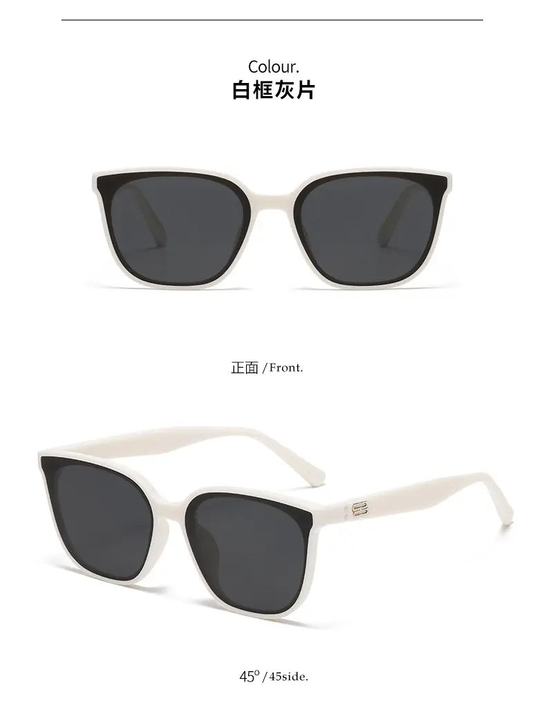 Women Anti-UV Concave Sunglasses Black β feature 13