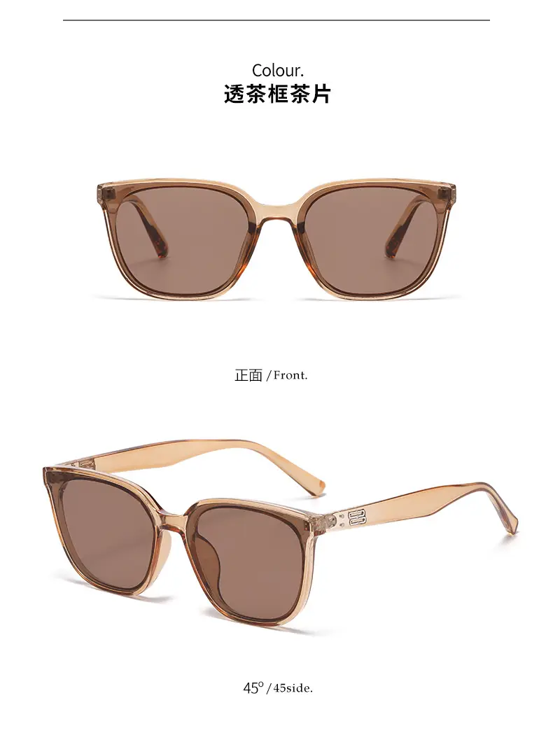 Women Anti-UV Concave Sunglasses Black β feature 14