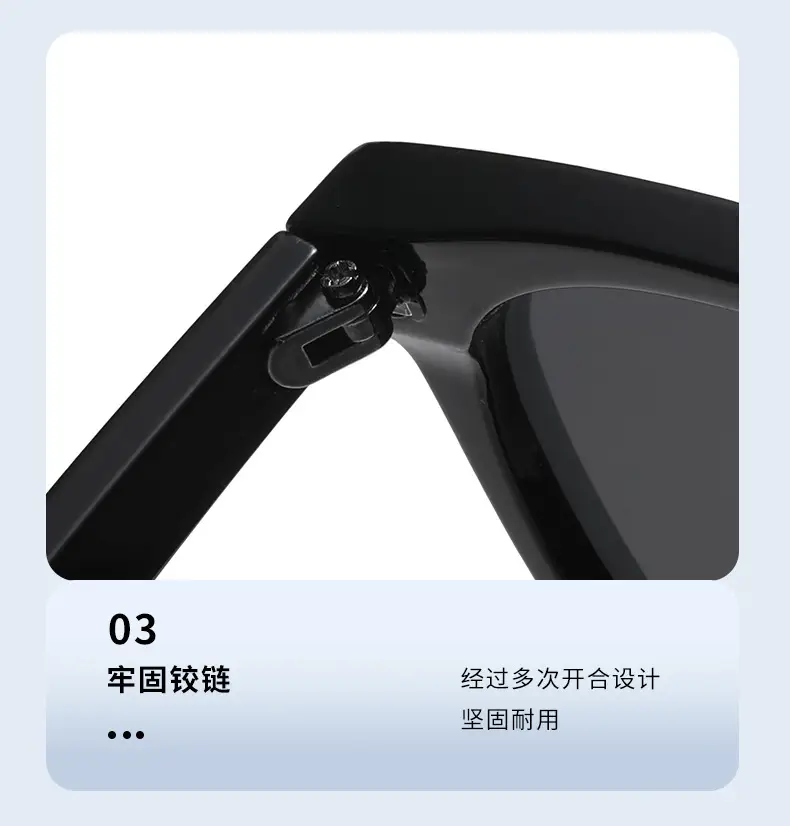 Women Anti-UV Concave Sunglasses Black β feature 8