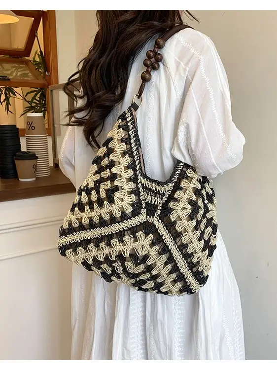 Korean Style Cross-Corridor Straw Bag Large Capacity - Image 6