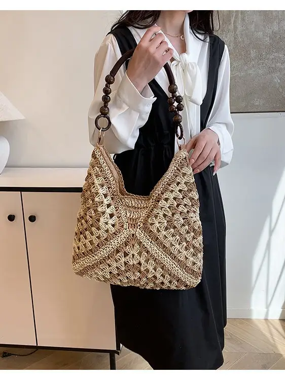 Korean Style Cross-Corridor Straw Bag Large Capacity - Image 7