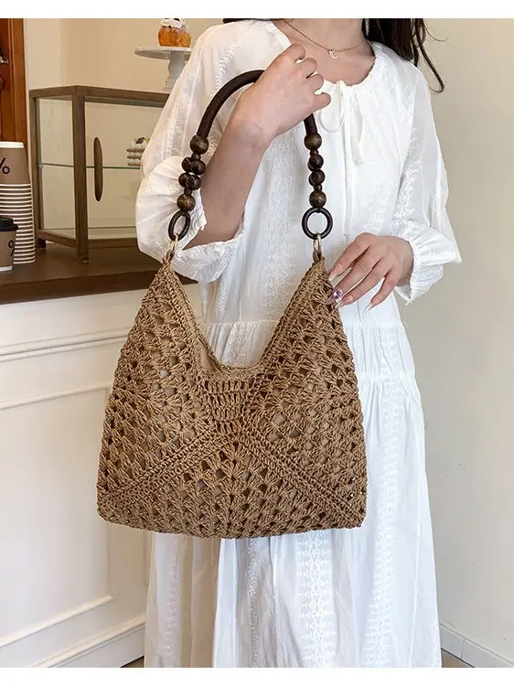 Korean Style Cross-Corridor Straw Bag Large Capacity - Image 8