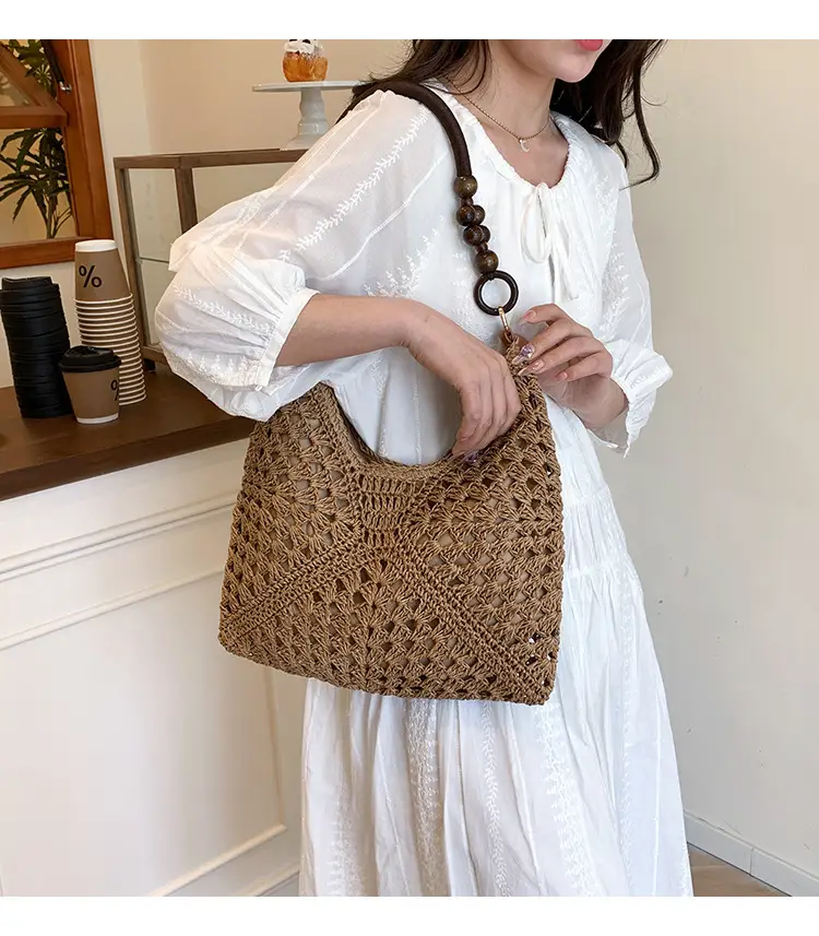 Korean Style Cross-Corridor Straw Bag Large Capacity — feature 1