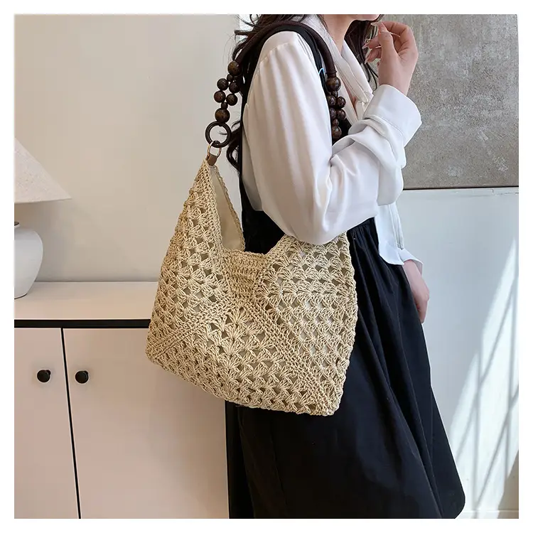 Korean Style Cross-Corridor Straw Bag Large Capacity — feature 19
